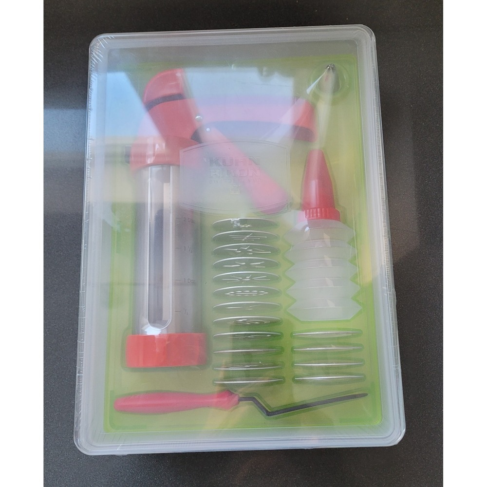 Kuhn Rikon Stainless Steel Cookie Press with 16 Molds, 1 Tip New Sealed